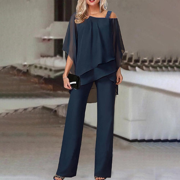 LS | Women Flow Layer Poncho Jumpsuit