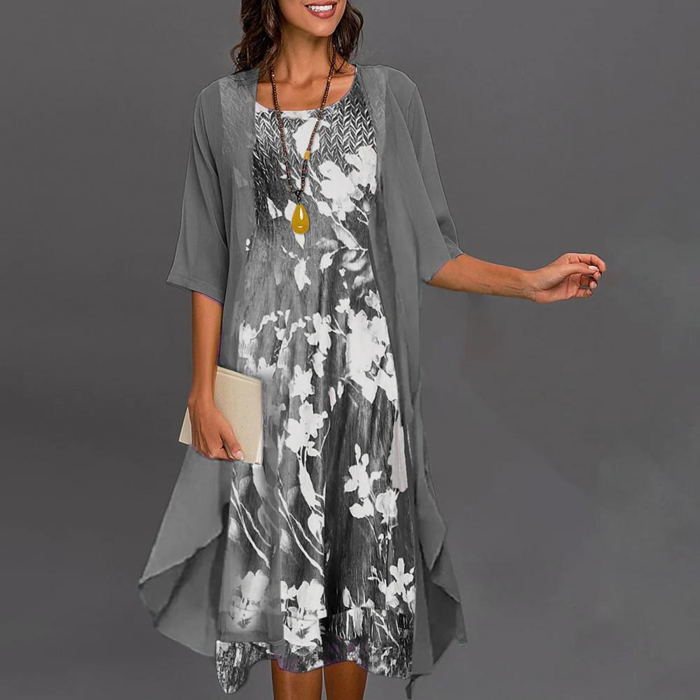 LS | Women Flowing Overlay Midi Dress