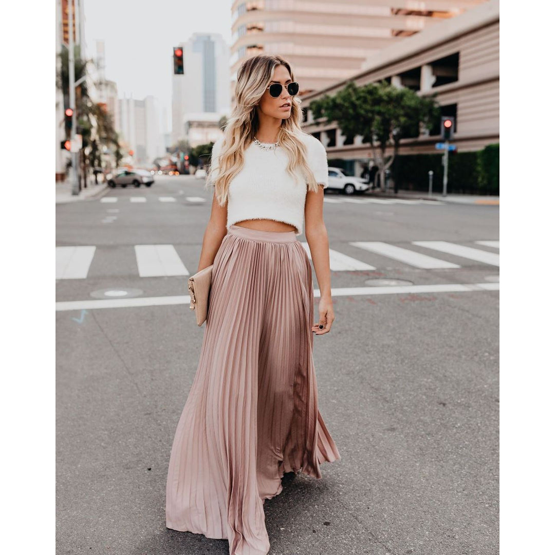 LS | Women Flowing Pleated Maxi Skirt