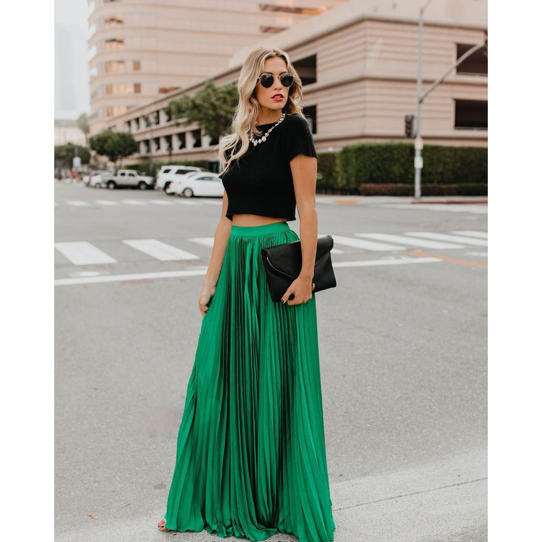LS | Women Flowing Pleated Maxi Skirt