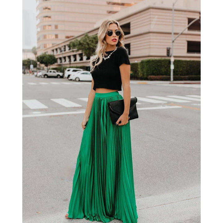 LS | Women Flowing Pleated Maxi Skirt
