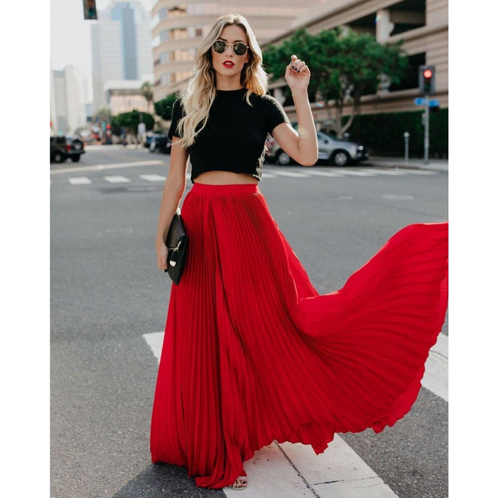 LS | Women Flowing Pleated Maxi Skirt