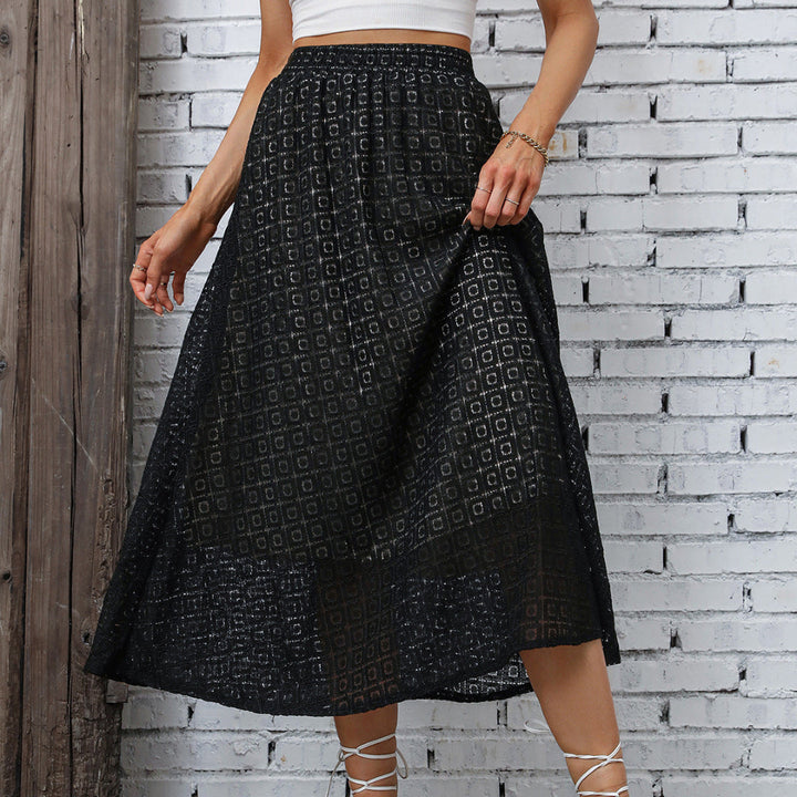 LS | Women Geometric Square Midi Skirt