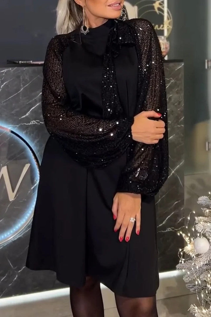 LS | Women Glam Sequin Sleeve Dress