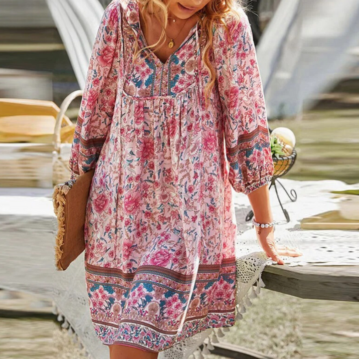 LS | Women Holiday Boho Mini Dress
