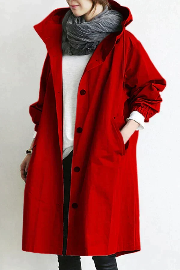 LS | Women Hooded Longline Trench Coat