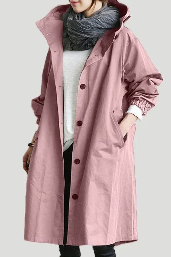 LS | Women Hooded Longline Trench Coat