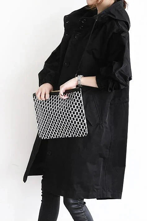 LS | Women Hooded Longline Trench Coat