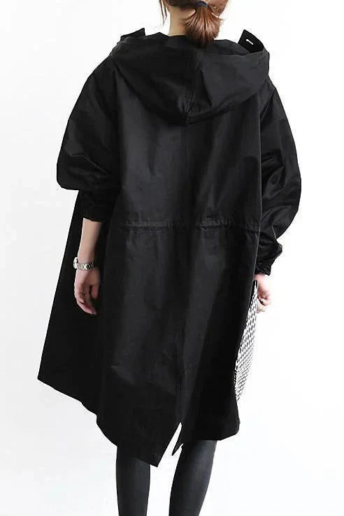 LS | Women Hooded Longline Trench Coat