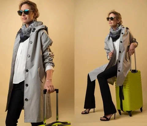 LS | Women Hooded Longline Trench Coat
