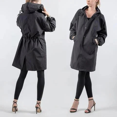 LS | Women Hooded Longline Trench Coat