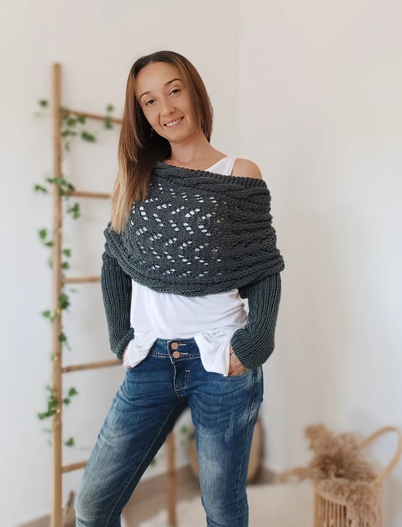 LS | Women Knit Wrap Sweater