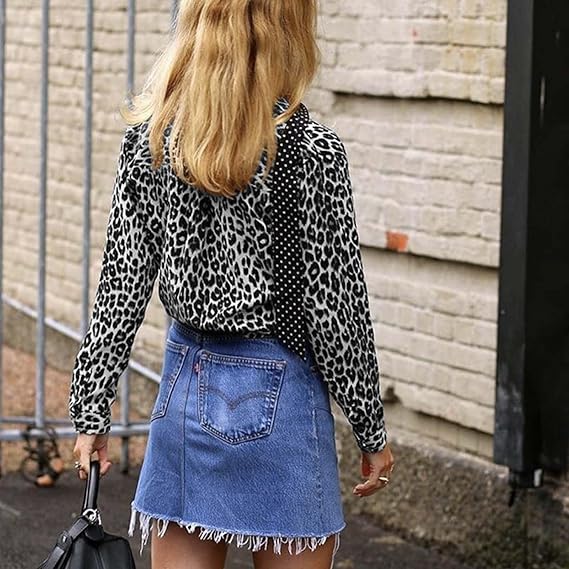 LS | Women Leopard Pattern Casual Blouse