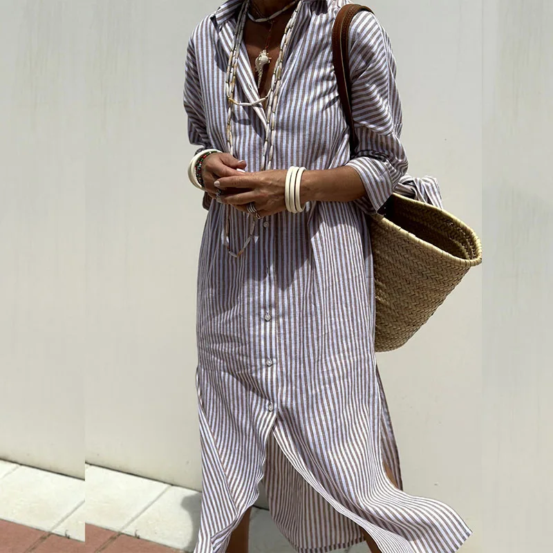 LS | Women Lightweight Long Sleeve Shirt Dress