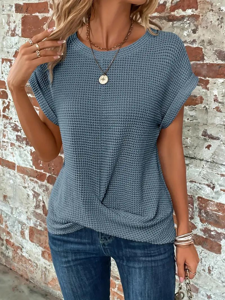 LS | Women Loose Fit Waffle Knit Shirt