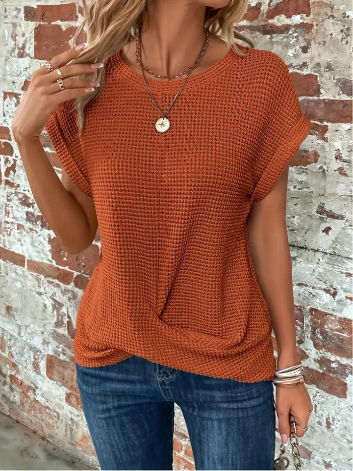LS | Women Loose Fit Waffle Knit Shirt