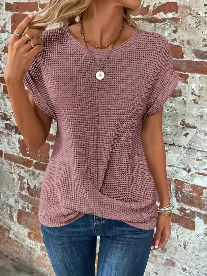 LS | Women Loose Fit Waffle Knit Shirt