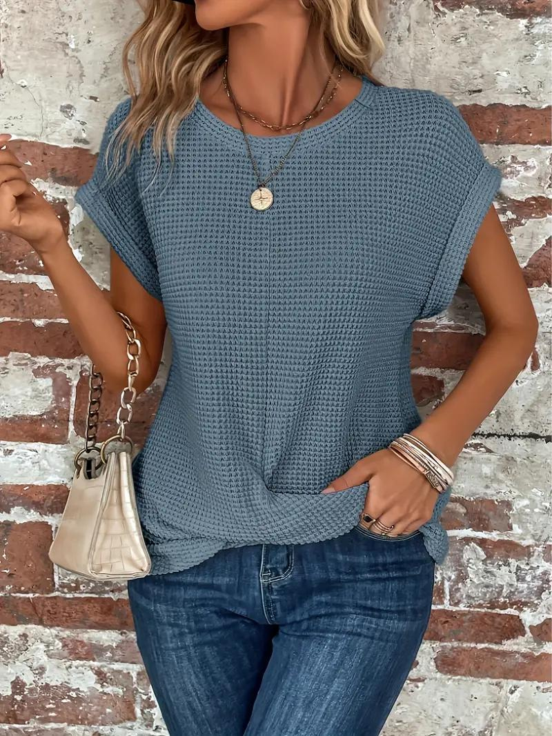 LS | Women Loose Fit Waffle Knit Shirt