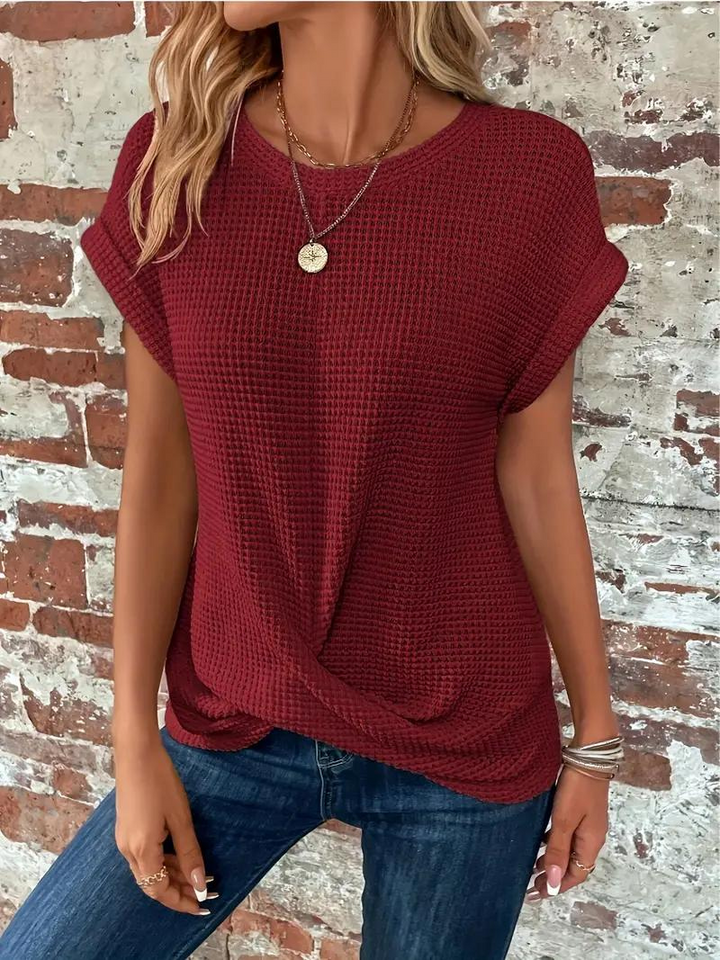 LS | Women Loose Fit Waffle Knit Shirt