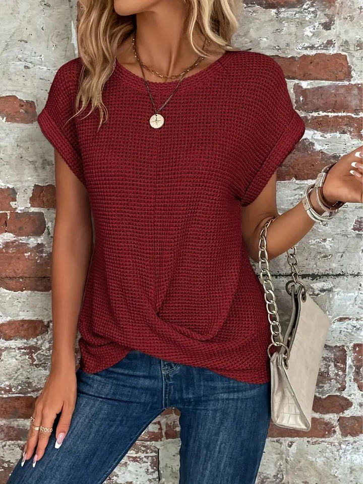 LS | Women Loose Fit Waffle Knit Shirt