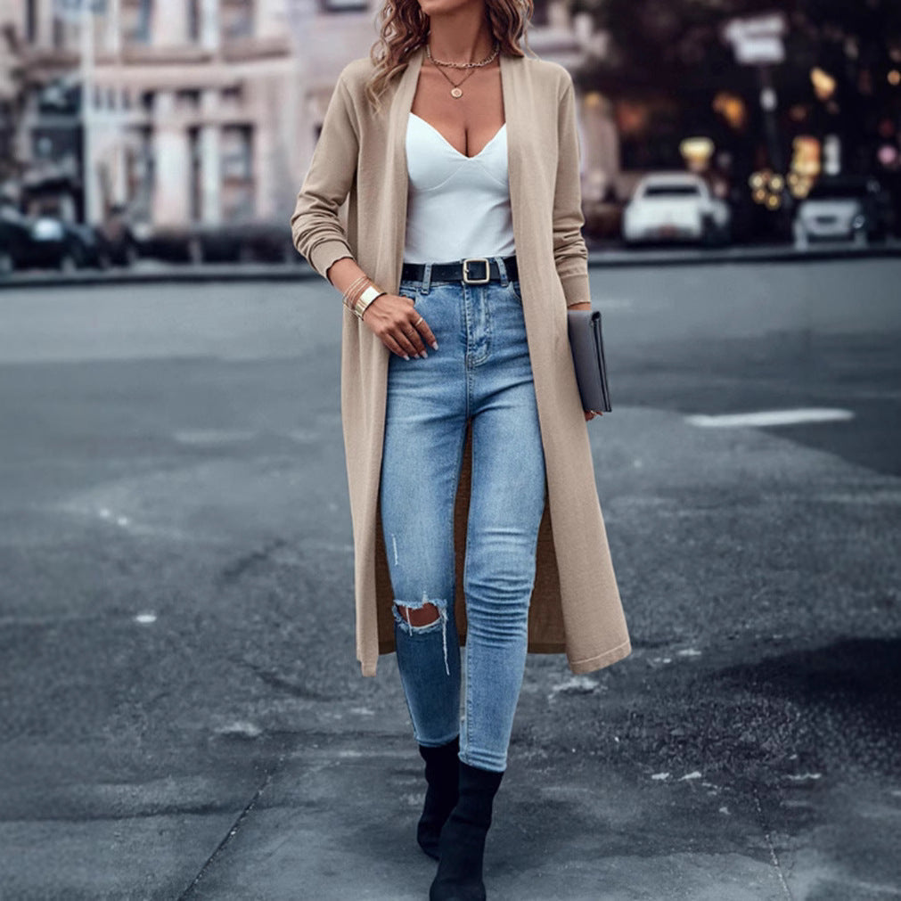 LS | Women Minimal Open Front Cardigan