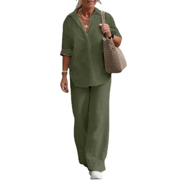 LS | Women Minimalist Matching Pants Set
