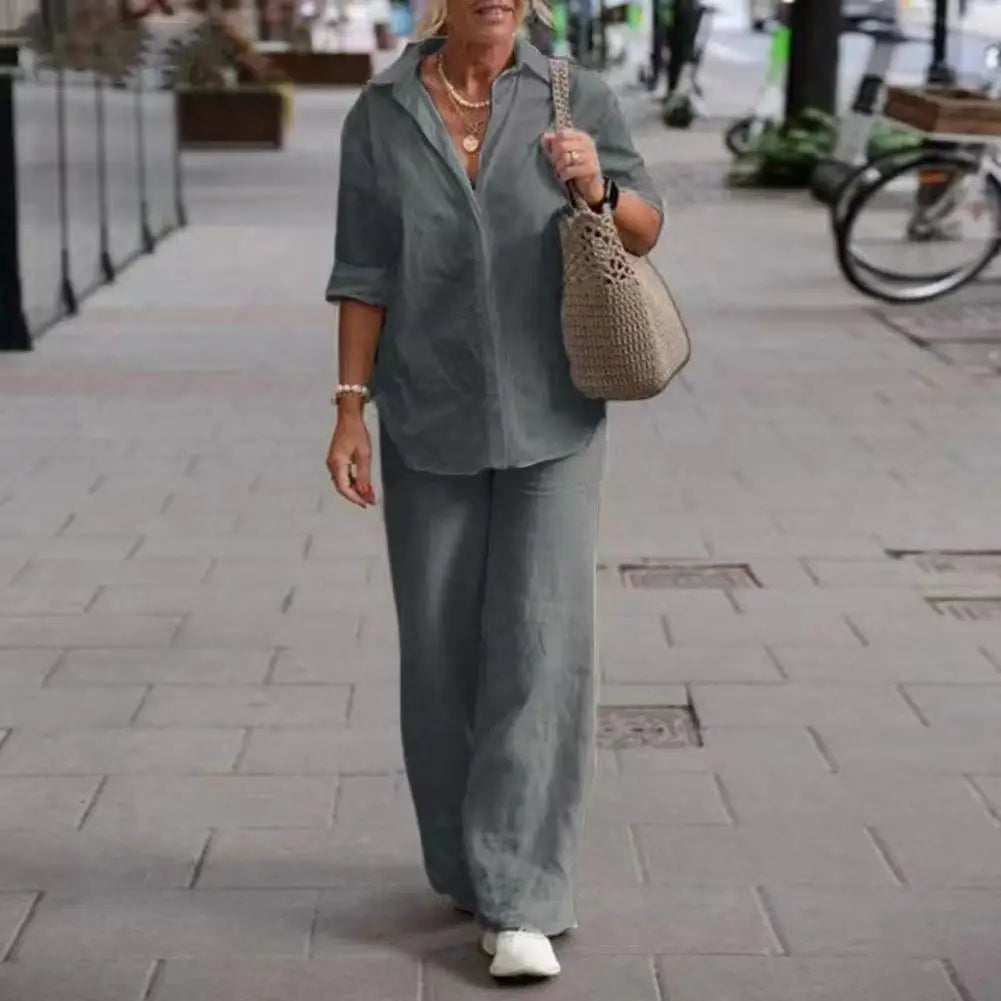 LS | Women Minimalist Matching Pants Set