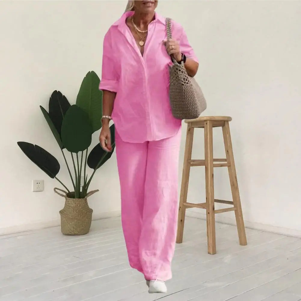 LS | Women Minimalist Matching Pants Set