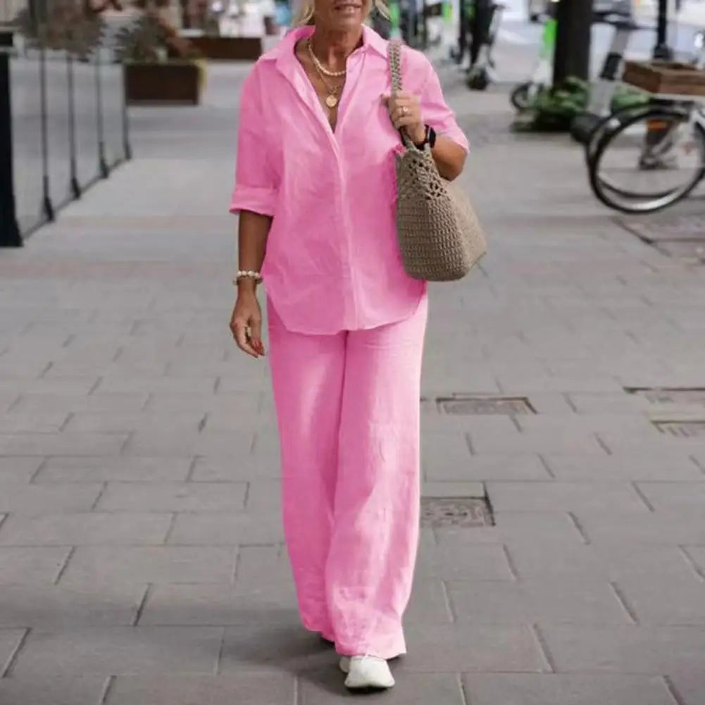 LS | Women Minimalist Matching Pants Set