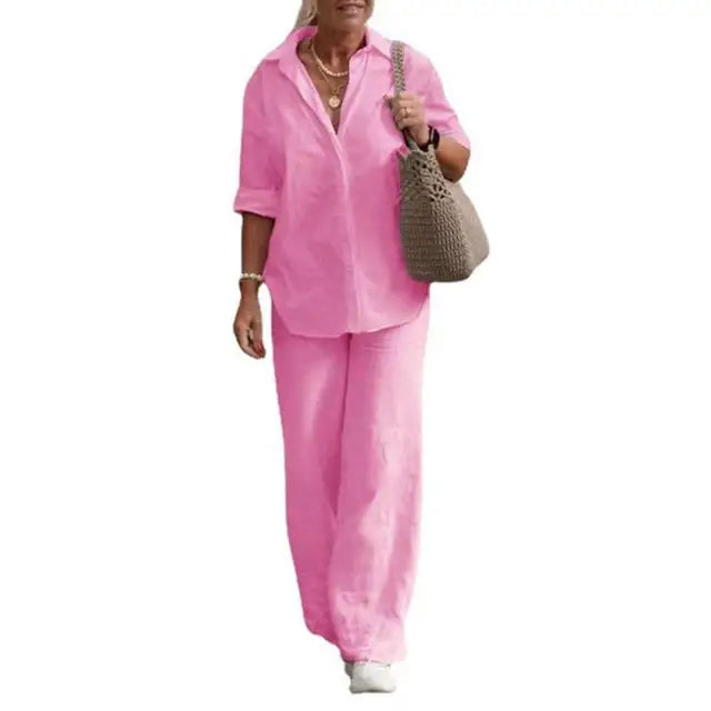 LS | Women Minimalist Matching Pants Set