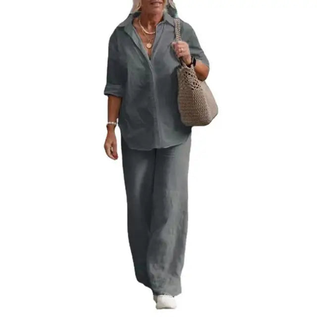 LS | Women Minimalist Matching Pants Set