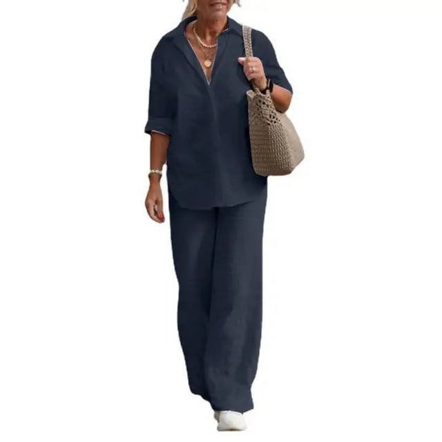 LS | Women Minimalist Matching Pants Set