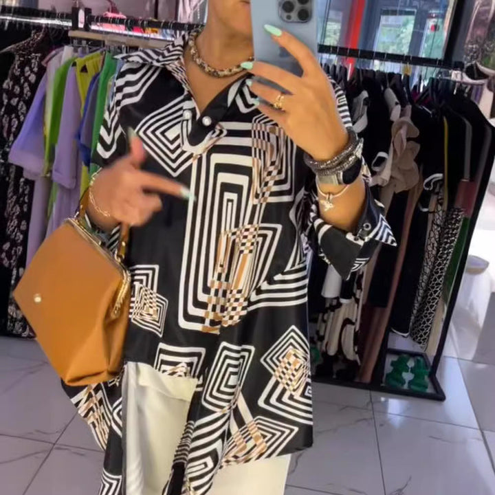 LS | Women Modern Graphic Print Shirt