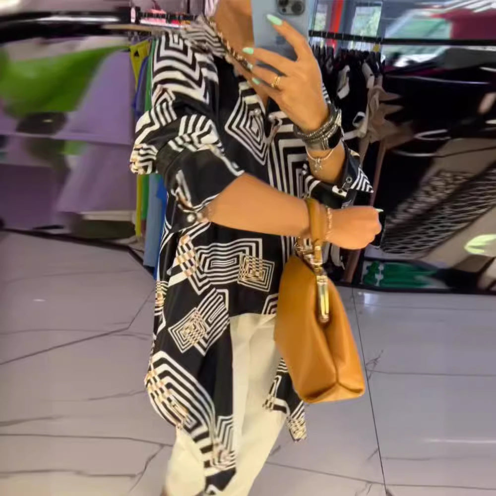 LS | Women Modern Graphic Print Shirt