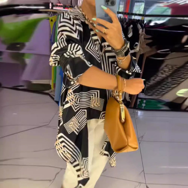 LS | Women Modern Graphic Print Shirt