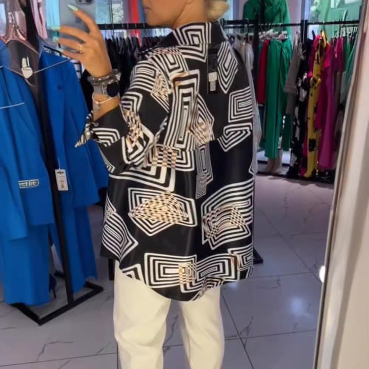 LS | Women Modern Graphic Print Shirt