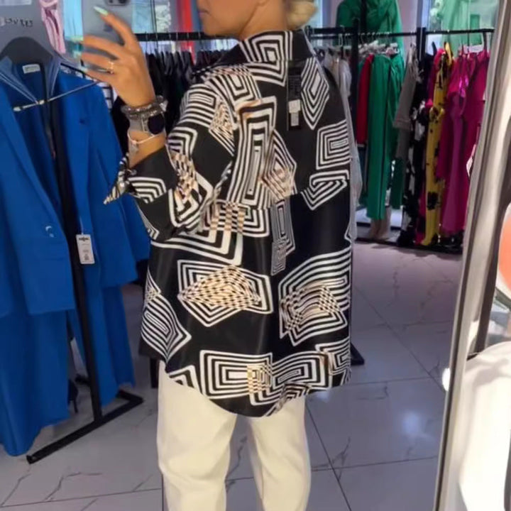 LS | Women Modern Graphic Print Shirt