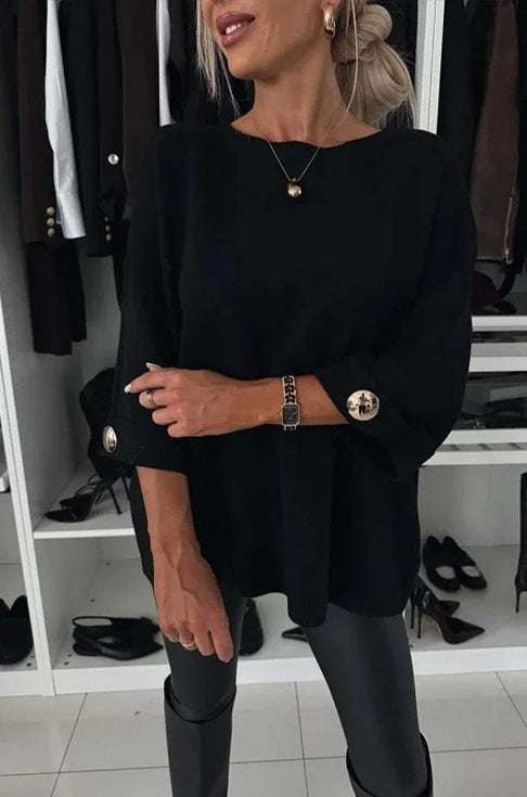 LS | Women Oversized Knit Sweater Top