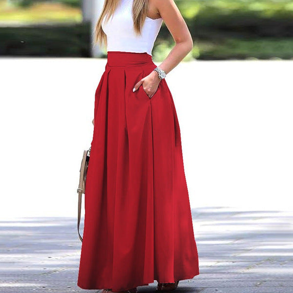 LS | Women Pleated Maxi Skirt