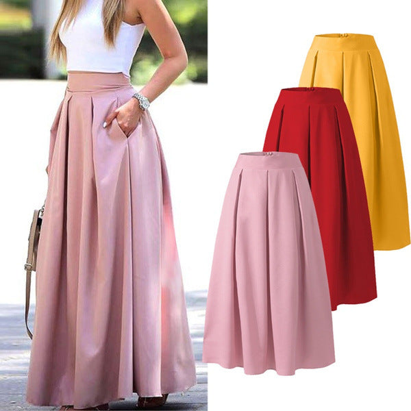 LS | Women Pleated Maxi Skirt