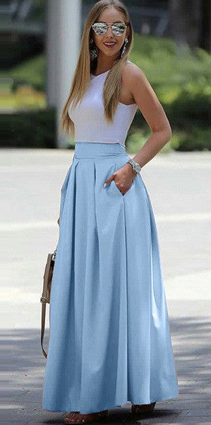 LS | Women Pleated Maxi Skirt