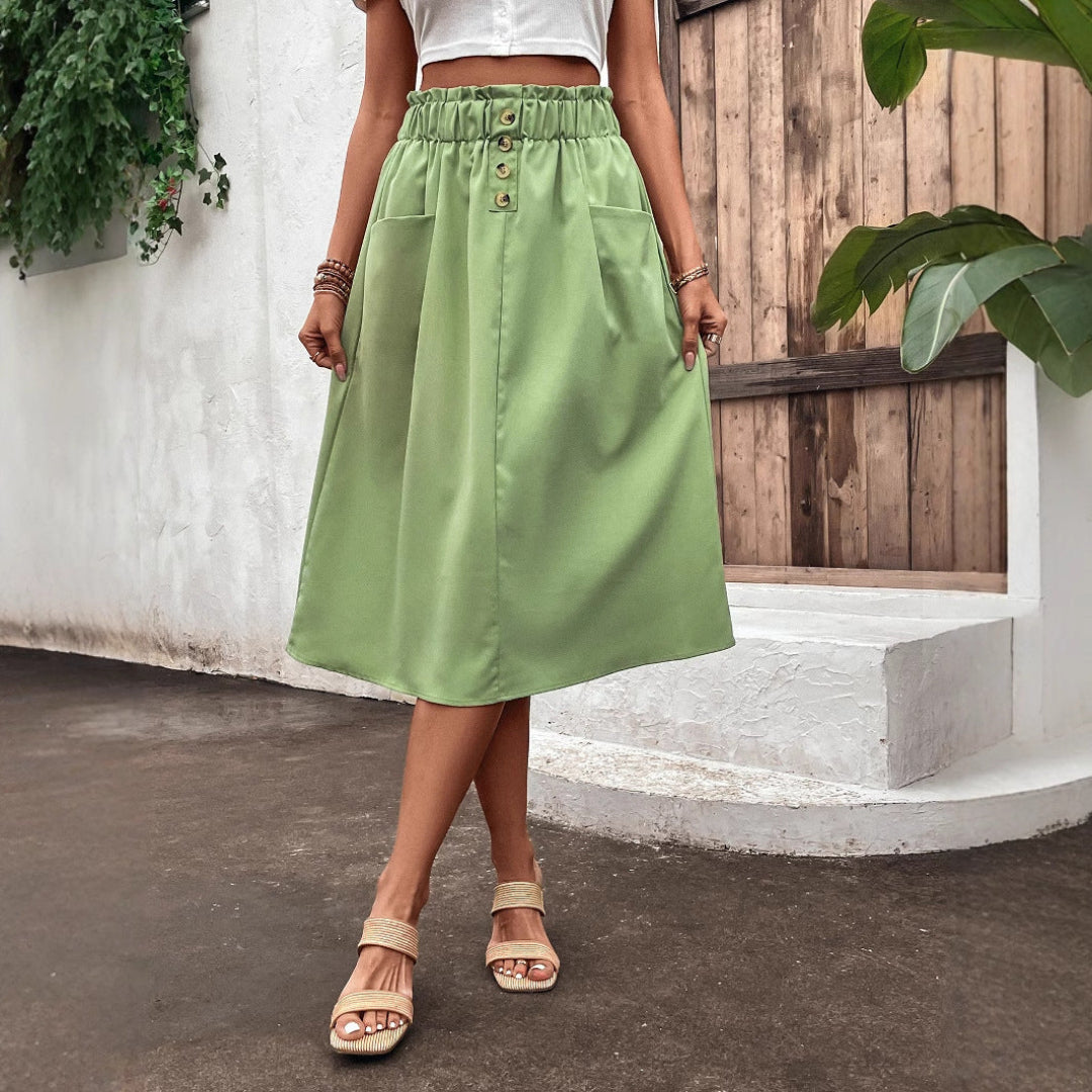 LS | Women Pocket Detail Midi Skirt