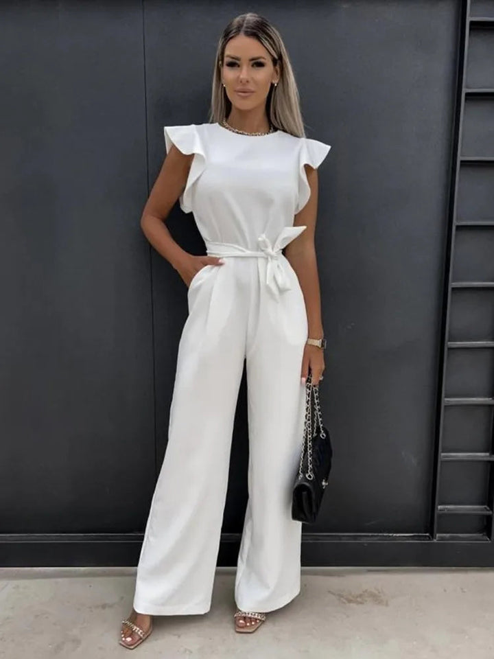 LS | Women Refined Waist Tie Jumpsuit