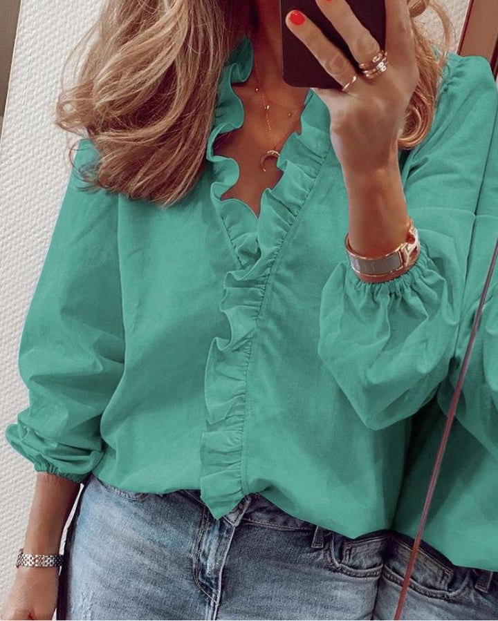 LS | Women Ruffle Trim Blouse