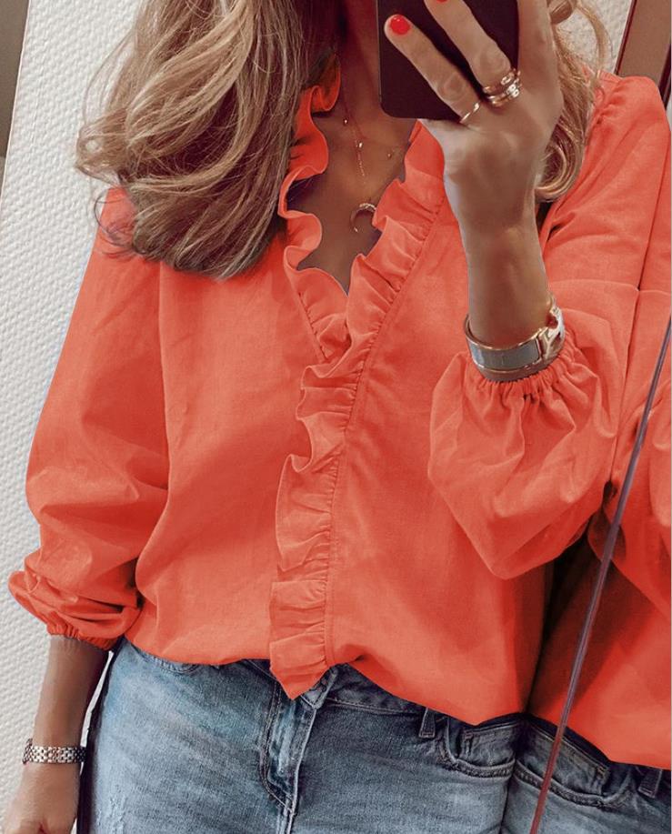 LS | Women Ruffle Trim Blouse