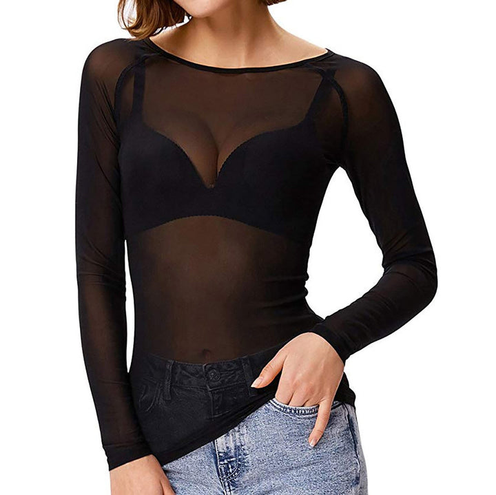 LS | Women Sheer Body Fit Mesh Top