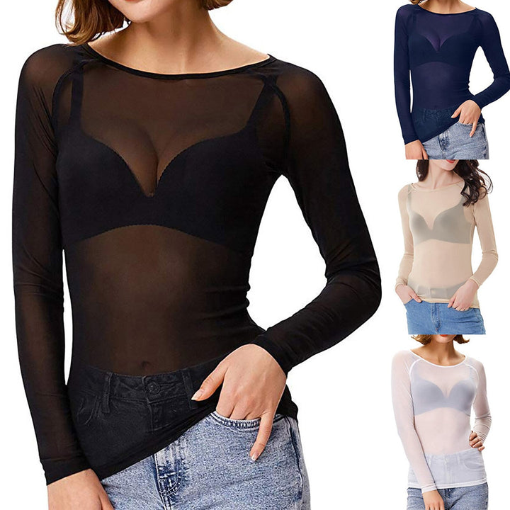 LS | Women Sheer Body Fit Mesh Top