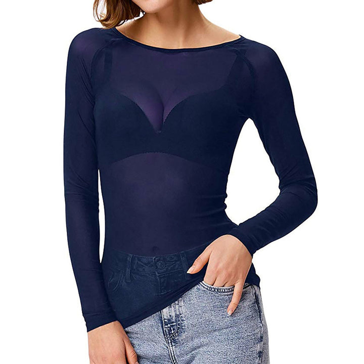 LS | Women Sheer Body Fit Mesh Top