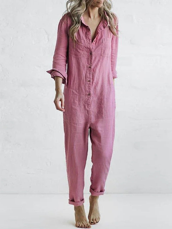 LS | Women Shirt Collar Jumpsuit