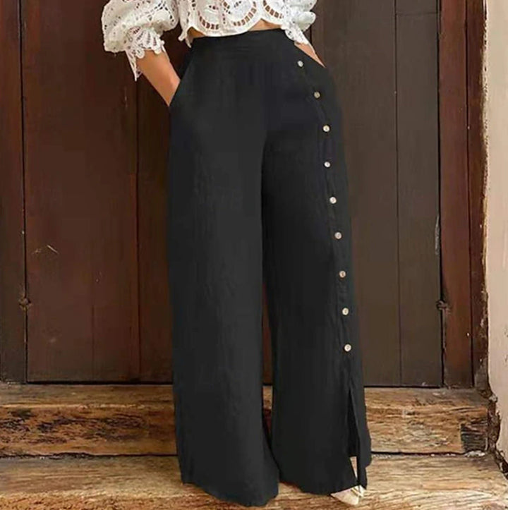 LS | Women Side Button Flow Pants